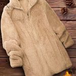 Veste zippée avec texture fausse fourrure