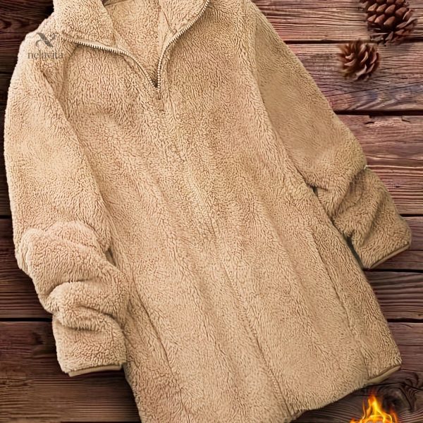 Veste zippée avec texture fausse fourrure