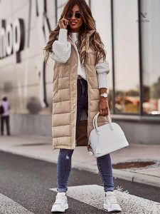 Veste sans manches zippée avec poches