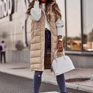 Veste sans manches zippée avec poches