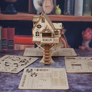 Maquette en bois de maison dans les arbres en kit 3D