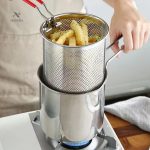 Marmite Friture Inoxydable avec Panier Égouttoir