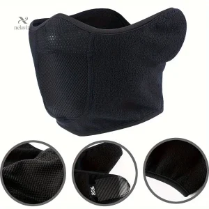 Masque Hiver avec Cache-Oreilles Intégrés pour Homme – Protection Thermique Coupe-Vent en Polaire Respirante