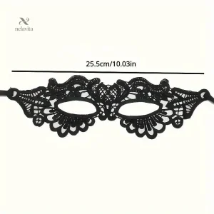 Masque vénitien en dentelle noire pour femme