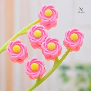Masseur Visage à Fleurs – Rouleau Anti-Ride Relaxant