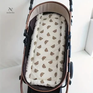 Matelas poussette bébé rembourré – Coussin doux lavable avec plusieurs motifs