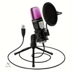 Microphone pour podcasting et gaming avec support et filtre