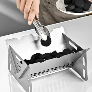 Mini barbecue pliable en acier inoxydable pour pique-nique