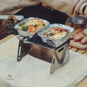 Grille portable idéale pour le camping et les repas en extérieur