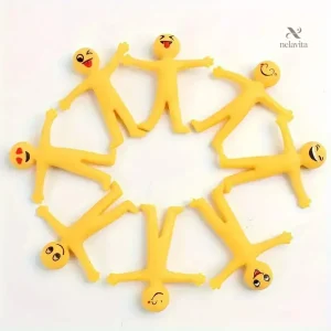 Mini figurines emoji jaunes pour décorations de fête