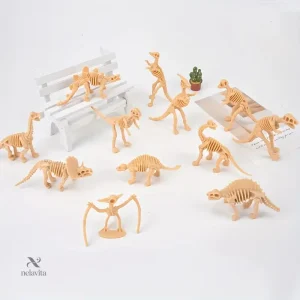 Mini Squelettes de Dinosaures en Plastique pour l'éducation