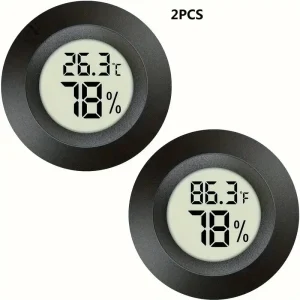 Mini thermomètre hygromètre numérique rond pour intérieur