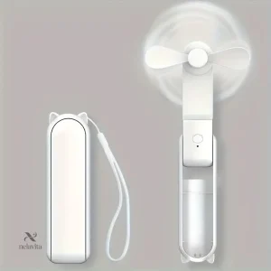 Mini Ventilateur de Poche USB – Design Pliable avec Oreilles de Chat, Rechargeable et Silencieux, Idéal pour Été et Voyage