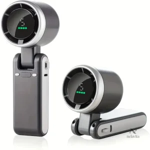 Mini Ventilateur Électrique Portable à Affichage LED – 5 Vitesses, Rechargeable USB, Idéal pour la Détente et le Bien-Être en Été