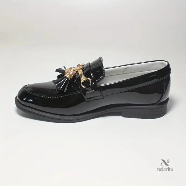 mocassins-garcon-noirs-vernis-avec-pampilles-chaussures-e-6cam6g-1 Mocassins noirs vernis garçon avec pampilles élégantes