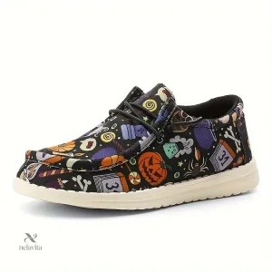 Mocassins garçon roses sans lacets – Chaussures légères imprimé licorne coloré