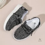 Mocassins sans lacets pour enfant en coloris gris