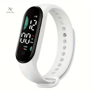Montre connectée femme bracelet silicone jaune – Smartwatch sport et fitness