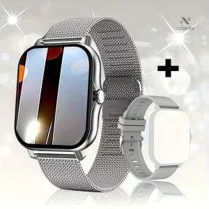 Montre connectée santé avec double bracelet – Suivi fréquence cardiaque, sommeil, sport et bien-être