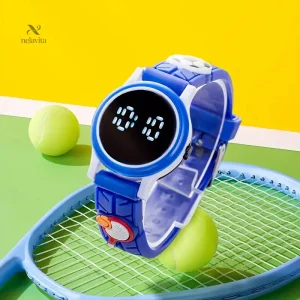 Montre Digitale Enfant Garçon Noir et Blanc – Affichage LED, Bracelet Ludique et Confortable