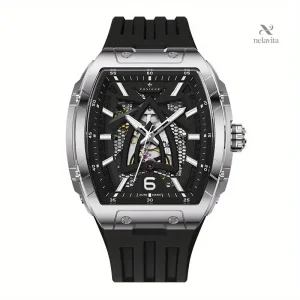Montre homme automatique de luxe – Design squelette moderne avec bracelet en silicone