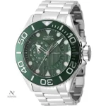 Montre homme automatique Invicta avec cadran vert et bracelet acier