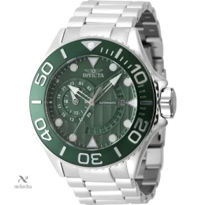 Montre homme automatique Invicta avec cadran vert et bracelet acier