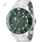 Cadran vert sport et bracelet en acier inoxydable pour homme