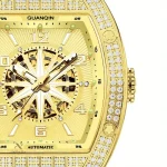Montre homme automatique squelette dorée