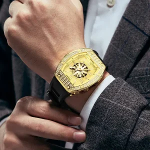 Montre automatique avec mouvement mécanique apparent