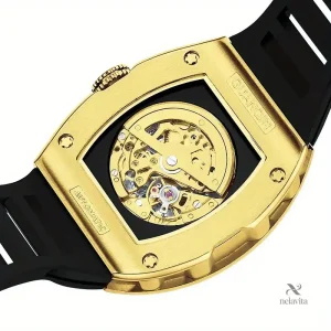 Montre élégante à mécanisme visible pour homme