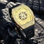 Accessoire masculin : montre automatique en or