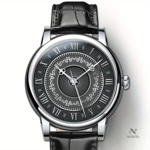Montre homme élégante à cadran romain – Style classique avec bracelet cuir noir