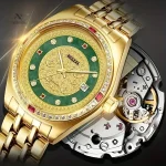 Montre homme luxe dorée avec bracelet acier or