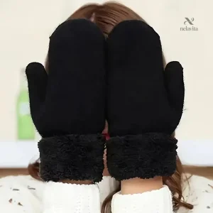 Moufles homme en laine polaire – Gants d’hiver chauds et confortables pour le froid