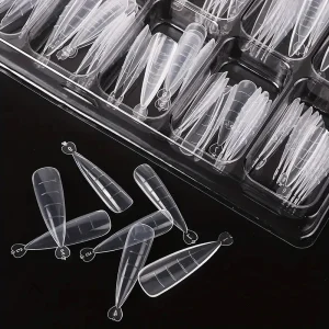 Moule à Ongles Polygel Transparent - Coffret 100 Pièces