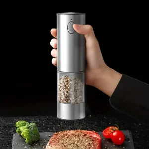 Broyeur à poivre inox avec réservoir transparent