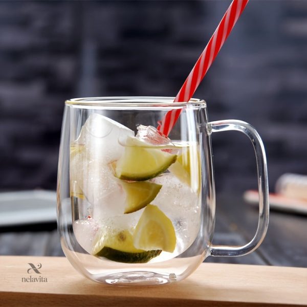 Mug isolant en verre pour boissons chaudes
