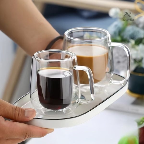 Mug élégant en verre, résistant à la chaleur