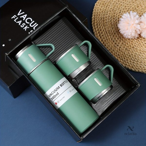 Verrerie élégante : mug inox et tasses assorties