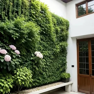 Panneau décoratif en feuillage vert réaliste