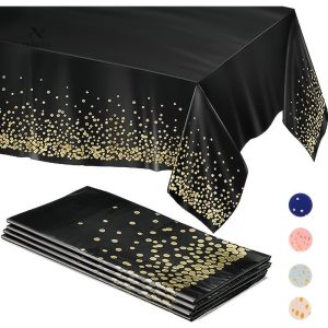 Nappe jetable à pois dorés parfaite pour les fêtes
