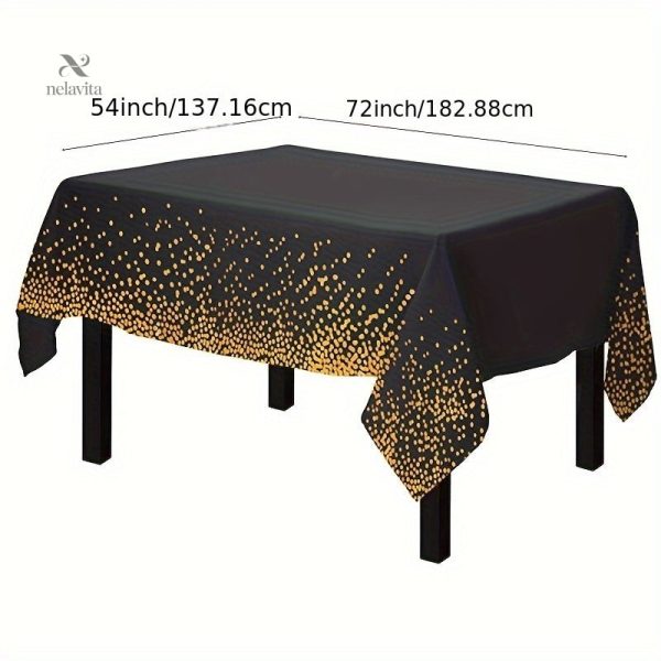 Nappe en plastique 137x274 cm avec pois dorés