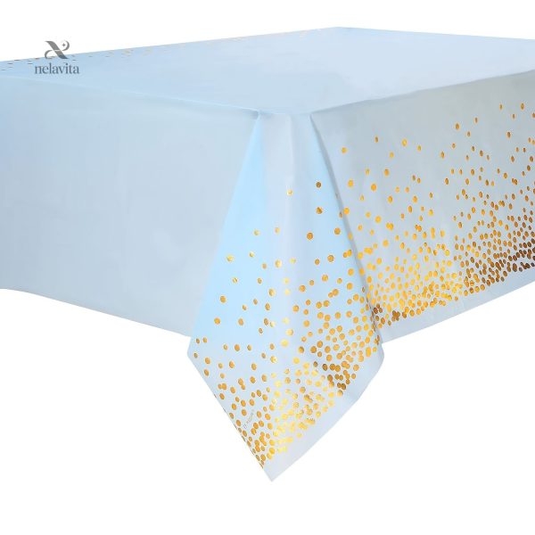 Accessoire de fête : nappe noire à pois brillants