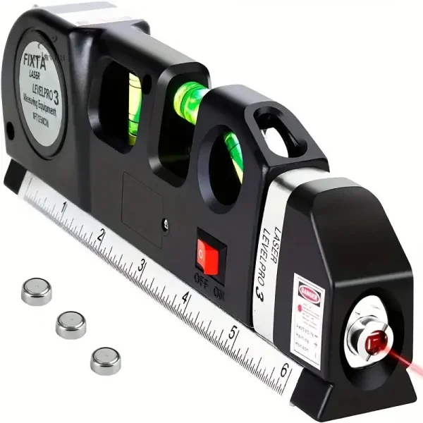 niveau-a-bulle-laser-3-en-1-avec-metre-et-regle-outil-de-250dkm-1 Niveau à bulle laser 3 en 1 pour des mesures précises