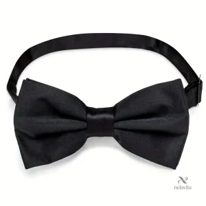 Nœud papillon noir classique réglable pour homme
