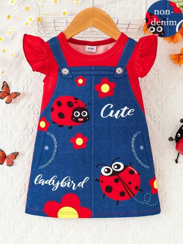 obe-bebe-fille-en-jean-imprime-coccinelle-tenue-mignonne-o3htrt-1