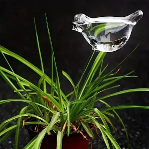 Oiseau en verre pour arrosage automatique des plantes