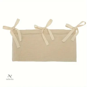 Organisateur de Lit Bébé en Coton – Pochettes de Rangement Suspendues pour Jouets et Accessoires