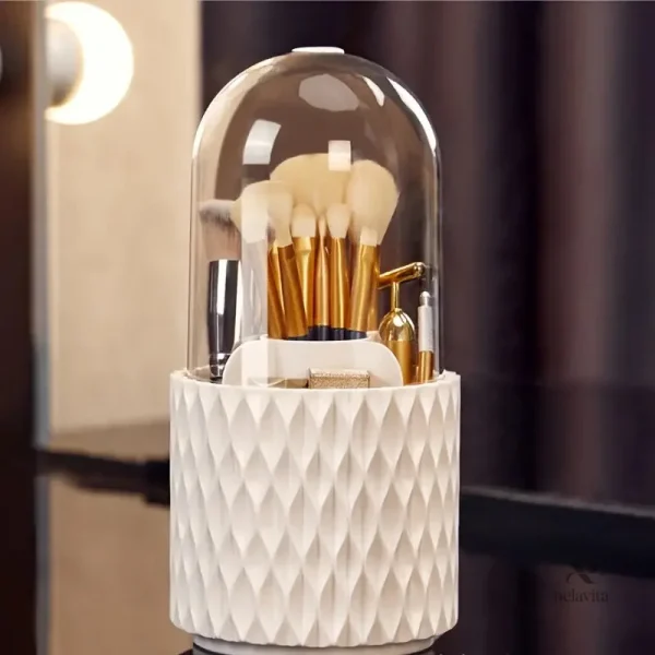 Rangement esthétique pour accessoires de maquillage et pinceaux